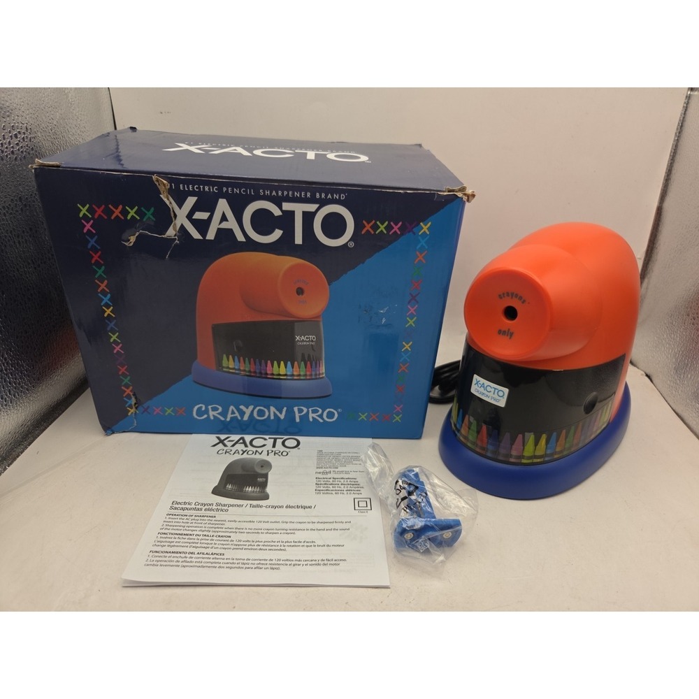 X-ACTO Crayon Pro Electric Sharpener SafeStart Automatic Motor - NEW OPEN BOX